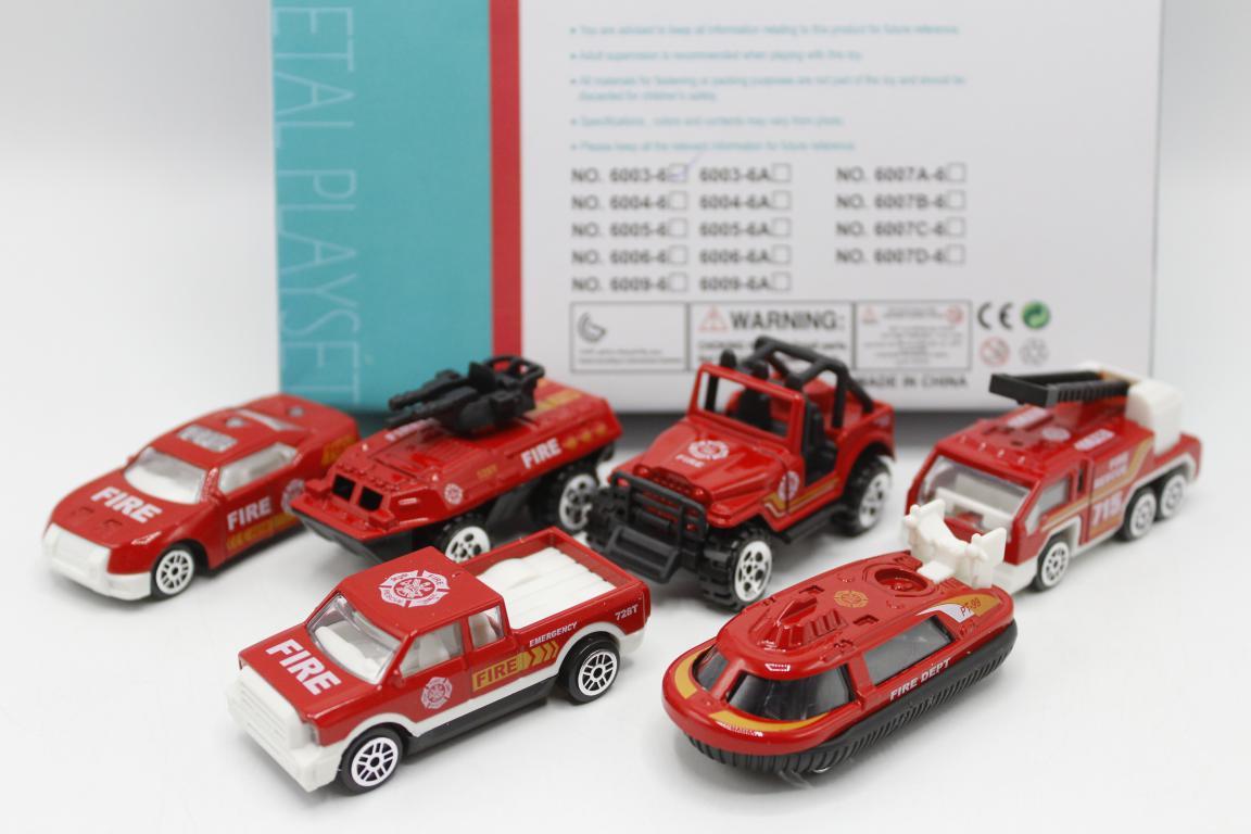 Fire Rescue Team Metal Die Cast Cars Set (6003-6)